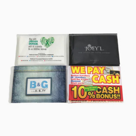 Skräddarsydd plånboksansiktsvävnad för reklam